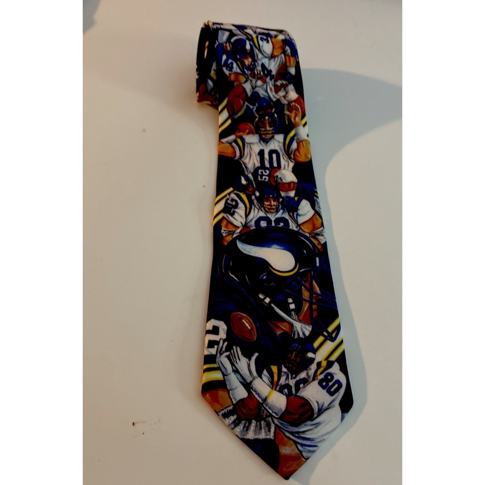 Vintage Ralph Marlin Minnesota Vikings Football Mens Necktie USA - Picture 9 of 9